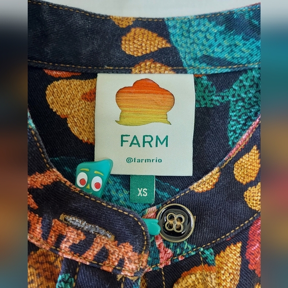 FARM Rio Black Floral Print Flowerdoscopic Puff Sleeve Midi Dress, Size XS - Picture 4 of 12